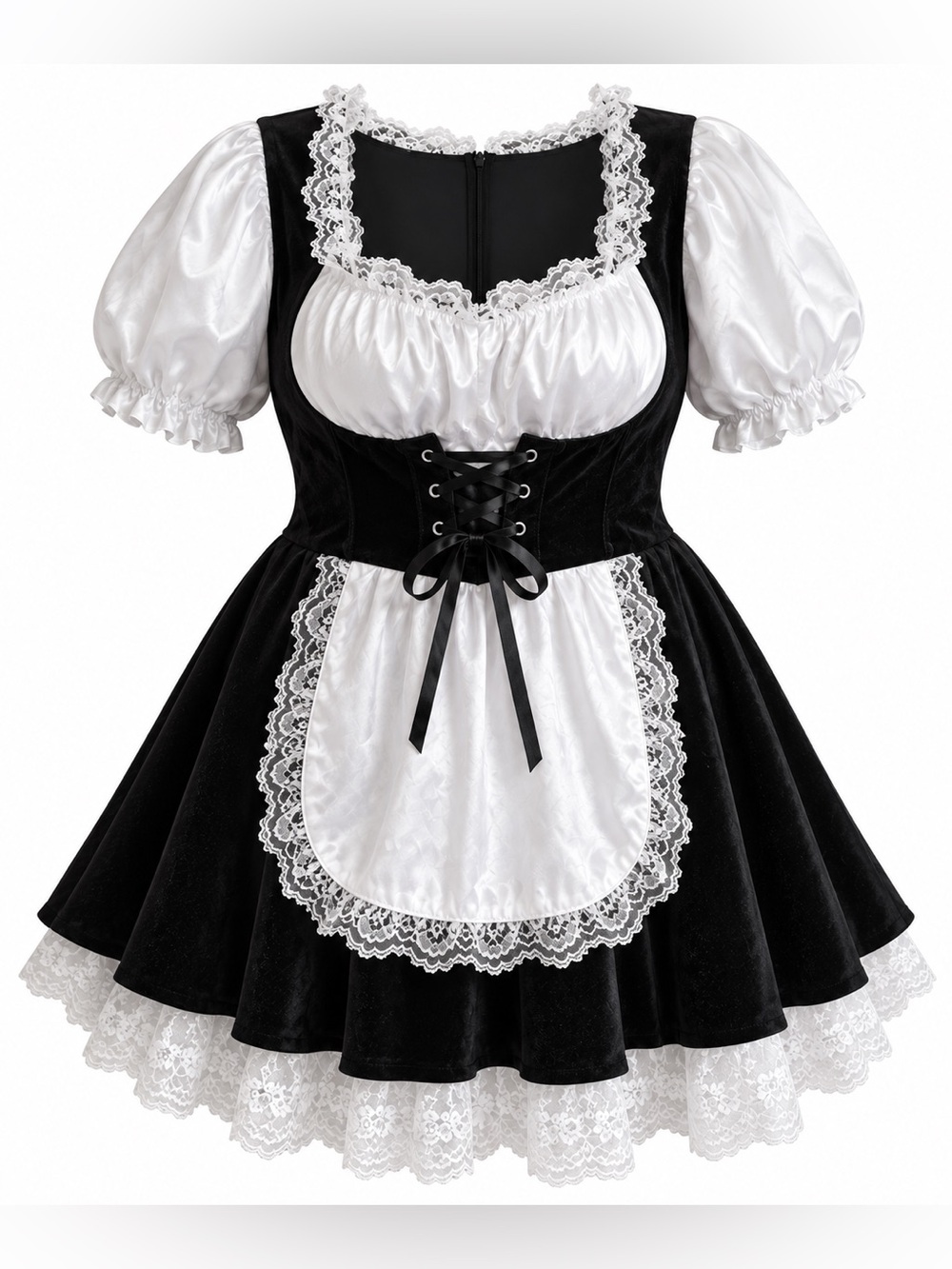 French Maid Halloween Dress – Plus Size 2X GUC